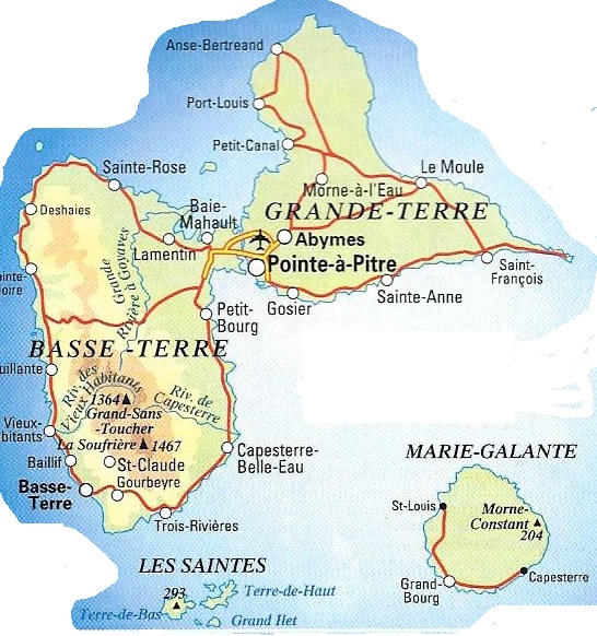 carte de france guadeloupe