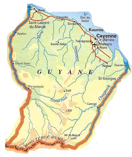 carte de france guyane