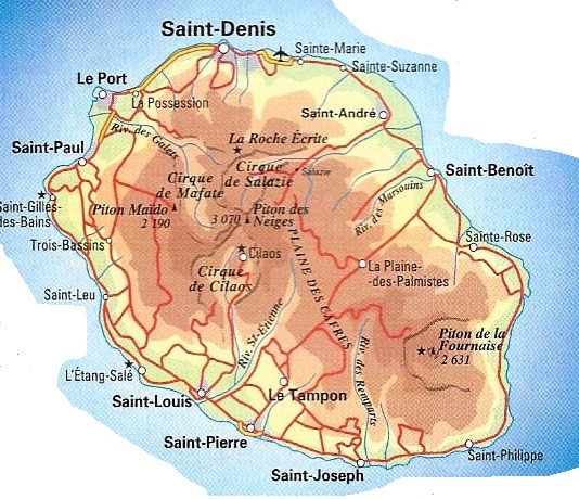 carte de france la reunion