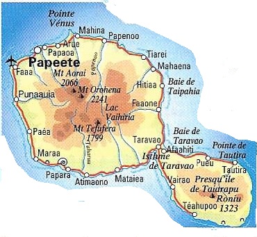 carte de france tahiti